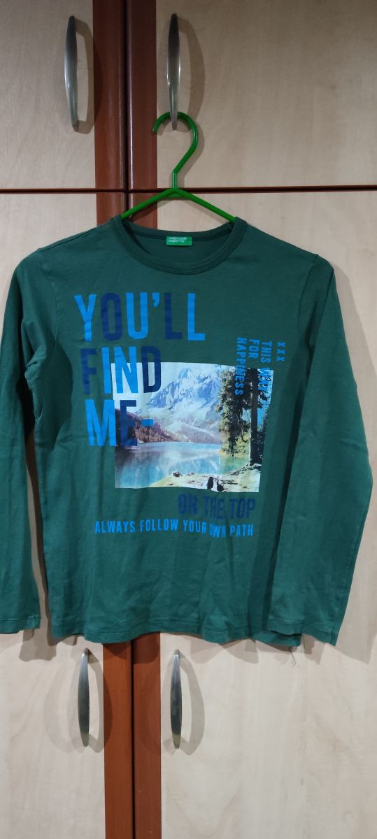 United Colors of Benetton μπλούζα μακρυμάνικη, πράσινη, μέγεθος XL 150