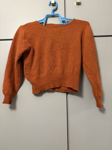 Πλεκτό Crop Top Πουλόβερ σε Πορτοκαλί Χρώμα – Μέγεθος Small (S)
