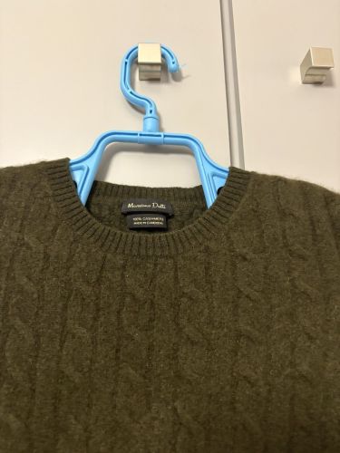Massimo Dutti γυναικείο πλεκτό πουλόβερ, 100% κασμίρ, χακί, size S