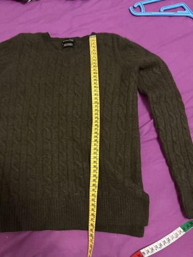 Massimo Dutti γυναικείο πλεκτό πουλόβερ, 100% κασμίρ, χακί, size S