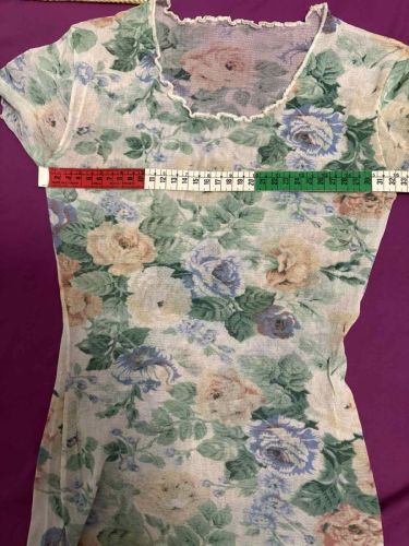 Floral Διαφανές Mesh Μπλουζάκι (Small)