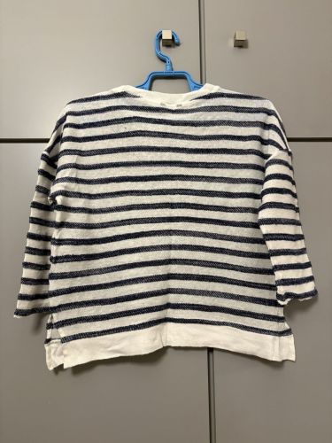 Γυναικείο πλεκτό Massimo Dutti, λευκό με μπλε ρίγες, μέγεθος S