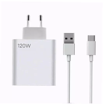 Φορτιστής Κινητού με 1 Θύρα USB-A & Καλώδιο Type-C 120W Λευκό