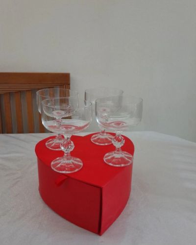 Σετ 4 κρυστάλλινα ποτήρια Σαμπάνιας / Μαρτίνι/ Παγωτού